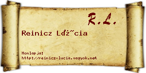 Reinicz Lúcia névjegykártya